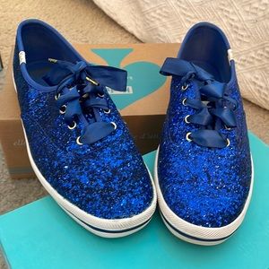 Kate spade x Keds blue glitter sneakers